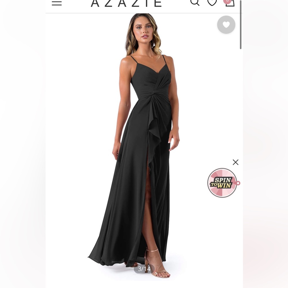 Azazie Emerald - A-Line Pleated Chiffon Floor-Length Dress